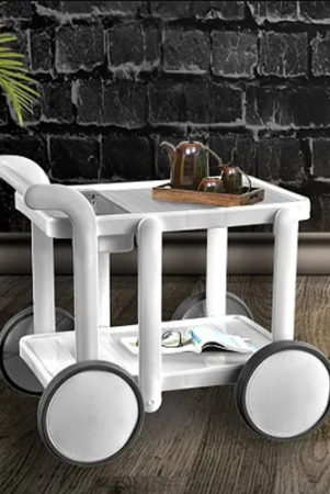 Italica Food Serving Trolley (Glossy Finish, White) | HOMEGENIC.