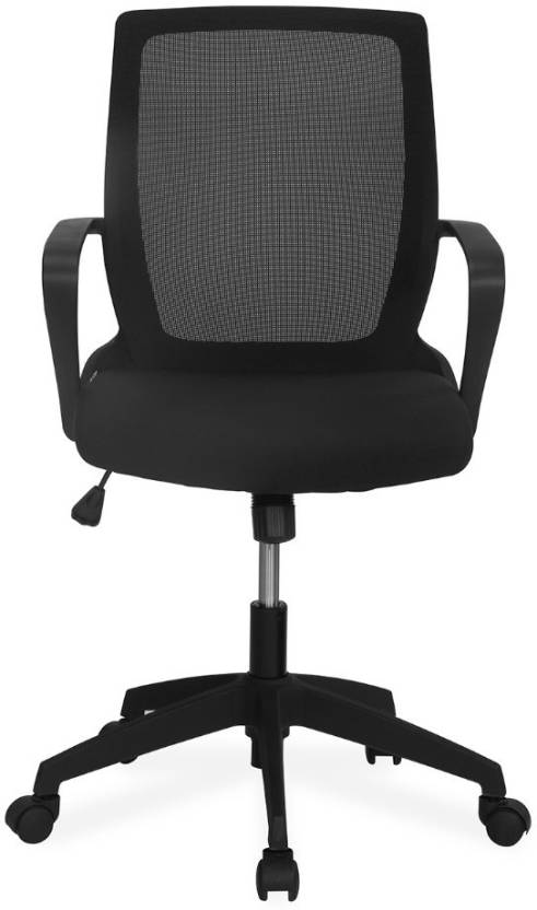 Nilkamal Scoop Mid Back Office Chair (Black) | HOMEGENIC.