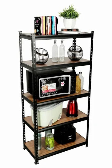 Homegenic Boltless Multi Purpose Adjustable Rack with Laminated Engineered Wood Shelves | HOMEGENIC.