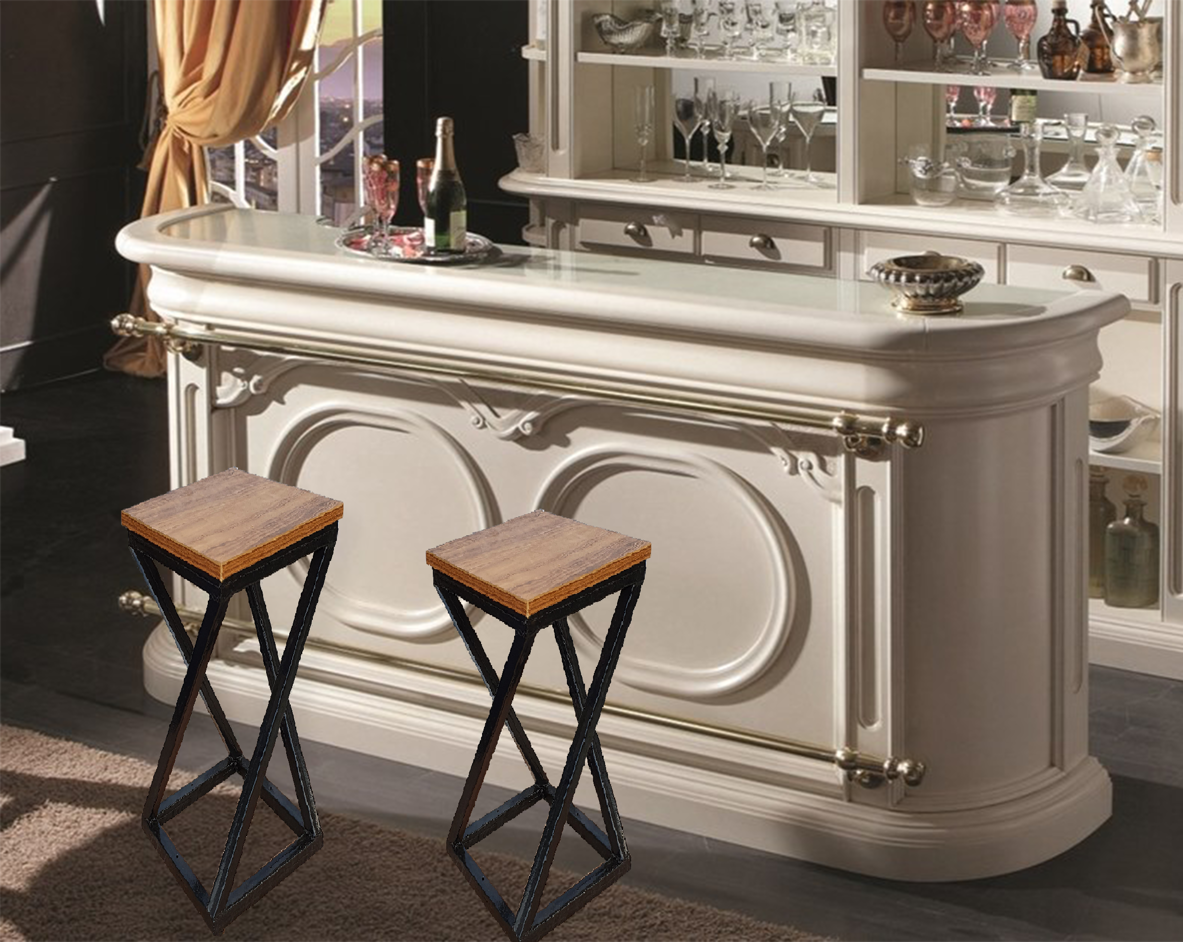 Homegenic Z Metal Stool for Kitchen/Office/Bar | HOMEGENIC.