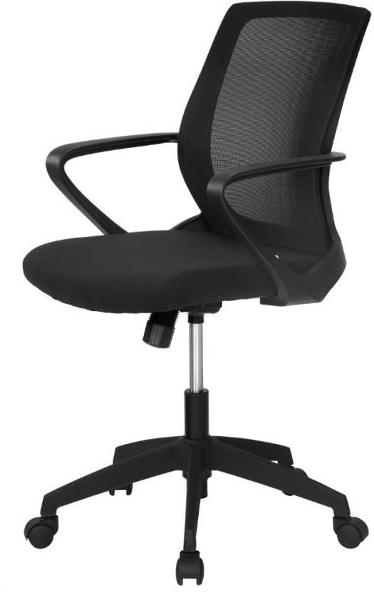 Nilkamal Scoop Mid Back Office Chair (Black) | HOMEGENIC.
