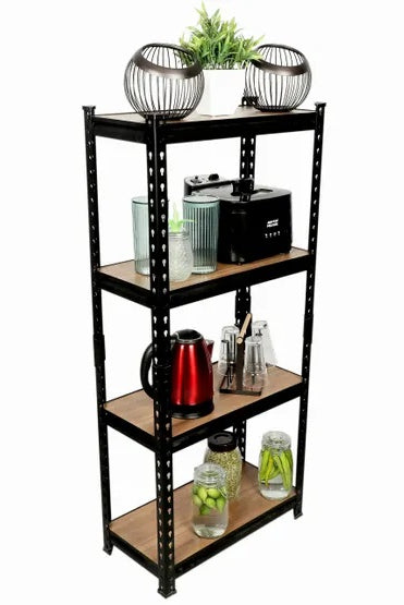 Homegenic Boltless Multi Purpose Adjustable Rack with Laminated Engineered Wood Shelves | HOMEGENIC.