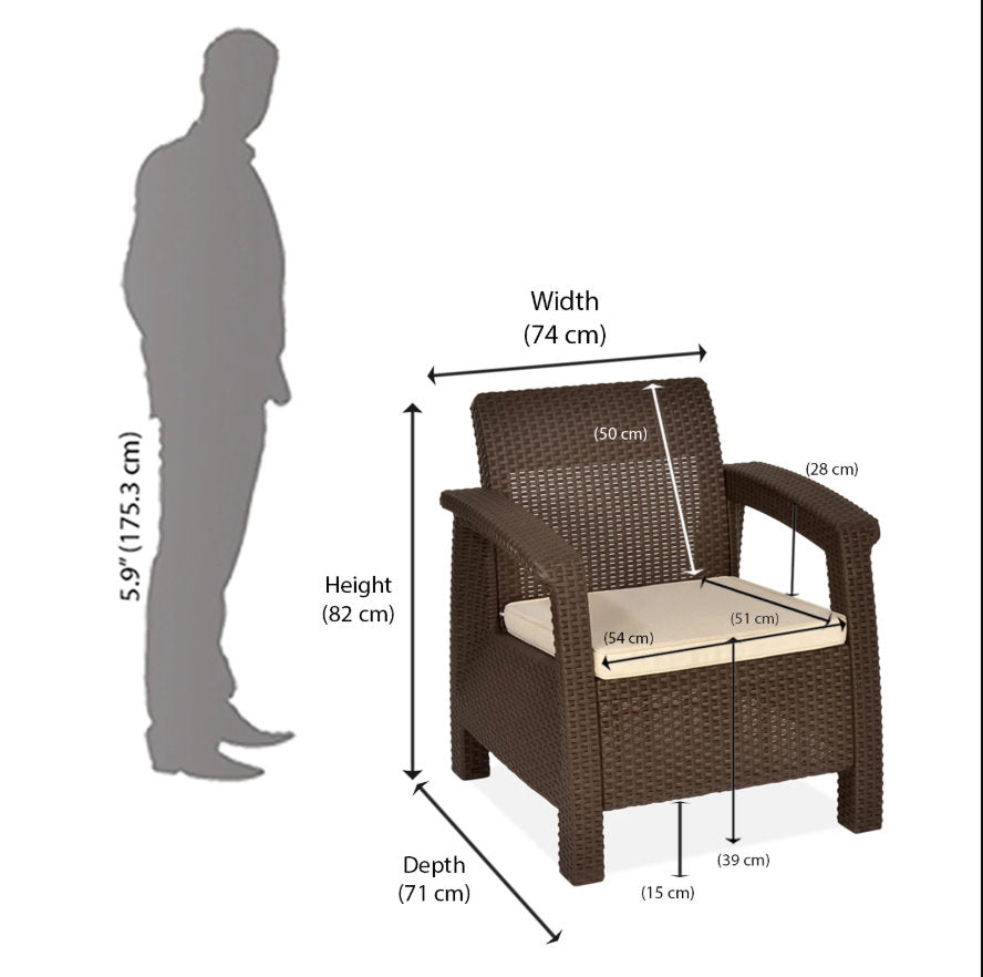Nilkamal Goa Sofa Three, Two, One Seater & Complete Sofa Set (Season Rust Brown) | HOMEGENIC.