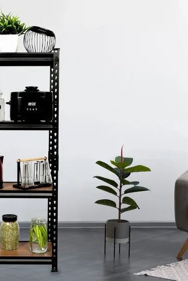 Homegenic Boltless Multi Purpose Adjustable Rack with Laminated Engineered Wood Shelves | HOMEGENIC.