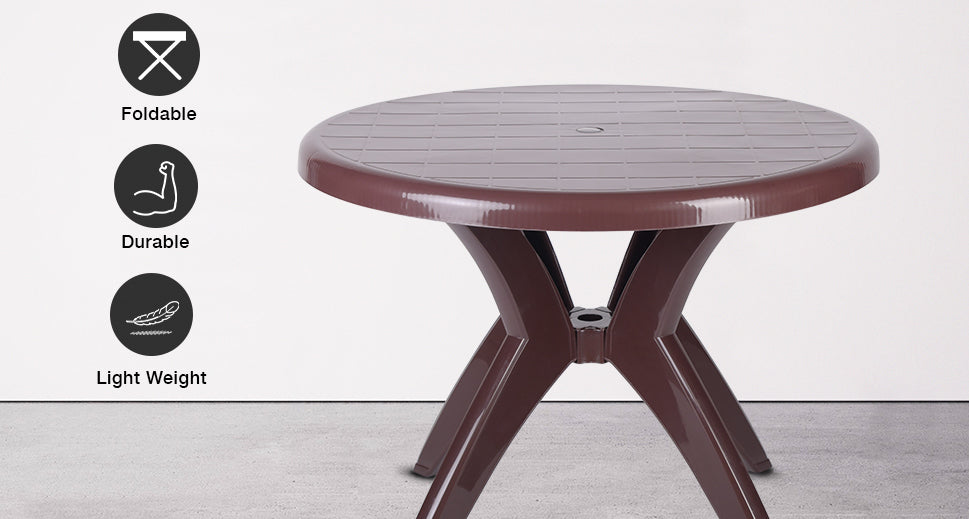 Kisan Round Dining Table DT2011 (Brown) | HOMEGENIC.