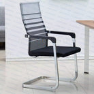 Homegenic S Type Cantilever Mesh Office Visitor Chairs (Stainless Steel) Rectangular Pipe | HOMEGENIC.