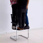 Homegenic S Type Cantilever Mesh Office Visitor Chairs (Stainless Steel) Rectangular Pipe | HOMEGENIC.