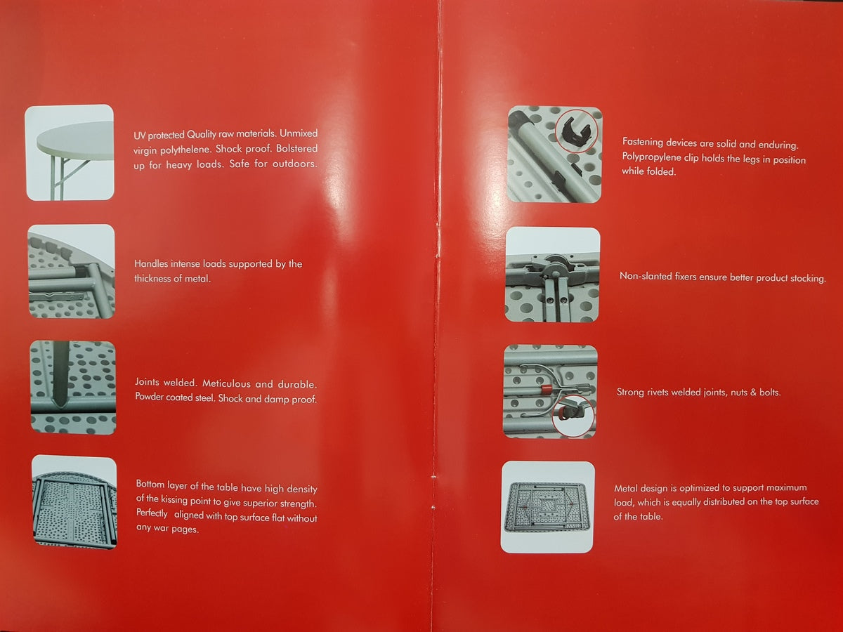 Supreme Sharp Blow Moulded Folding Table (6 Feet) | HOMEGENIC.