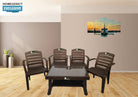 Nilkamal Rogue Coffee Table Set with 4 Passion Chairs (Weather Brown) | HOMEGENIC.