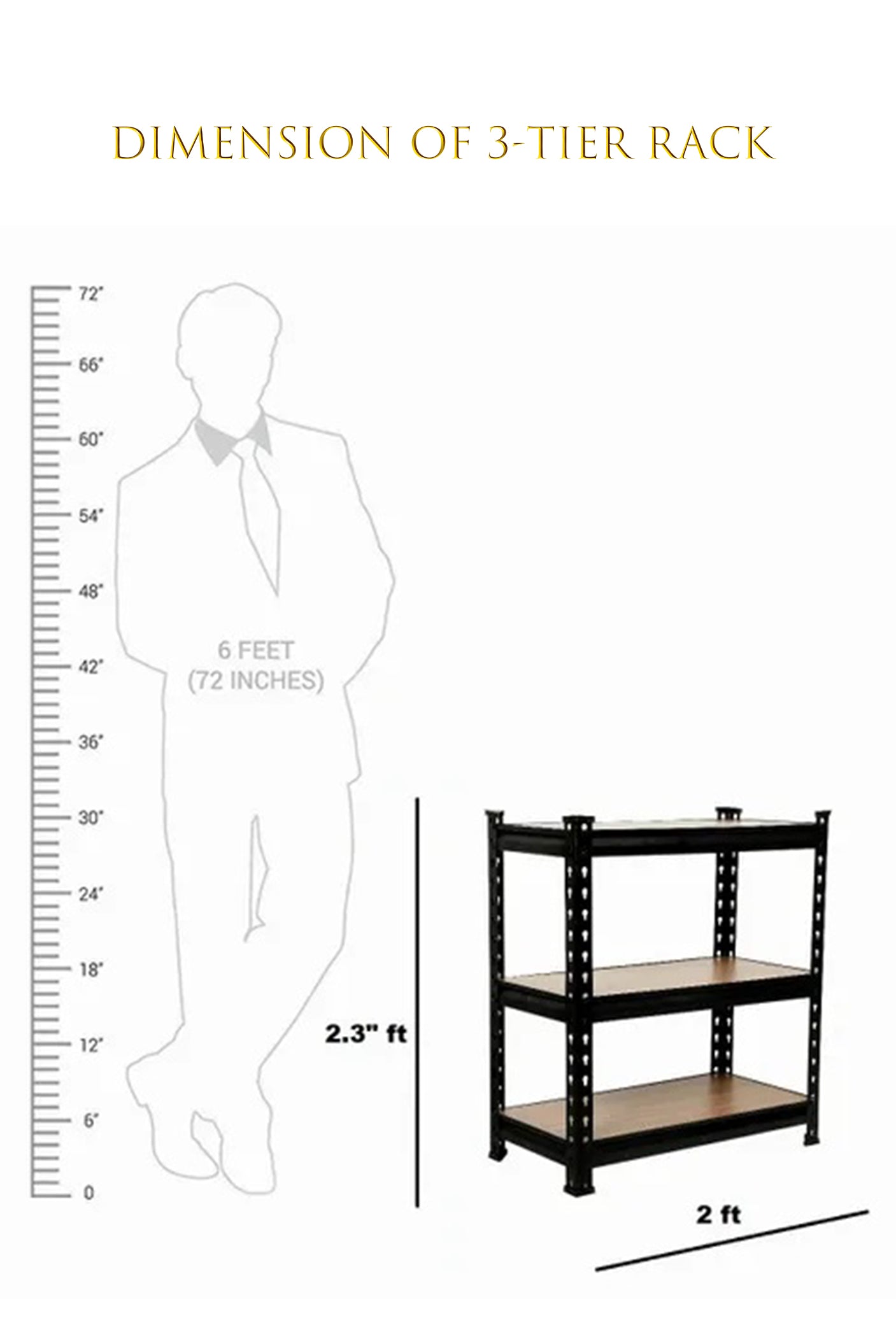 Homegenic Boltless Multi Purpose Adjustable Rack with Laminated Engineered Wood Shelves | HOMEGENIC.