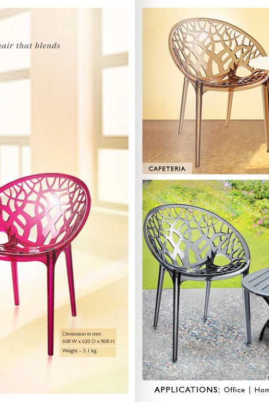 Nilkamal Crystal PC Chairs (Umbra Translucent) | HOMEGENIC.