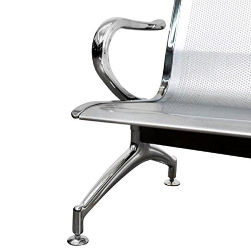 Nilkamal Italia 3 Seater Bench Reception Chair (Silver) | HOMEGENIC.