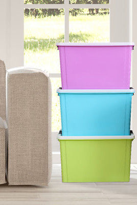 Nilkamal Stackable Storage Box 50 Ltr with Wheels (Orange-Yellow) | HOMEGENIC.