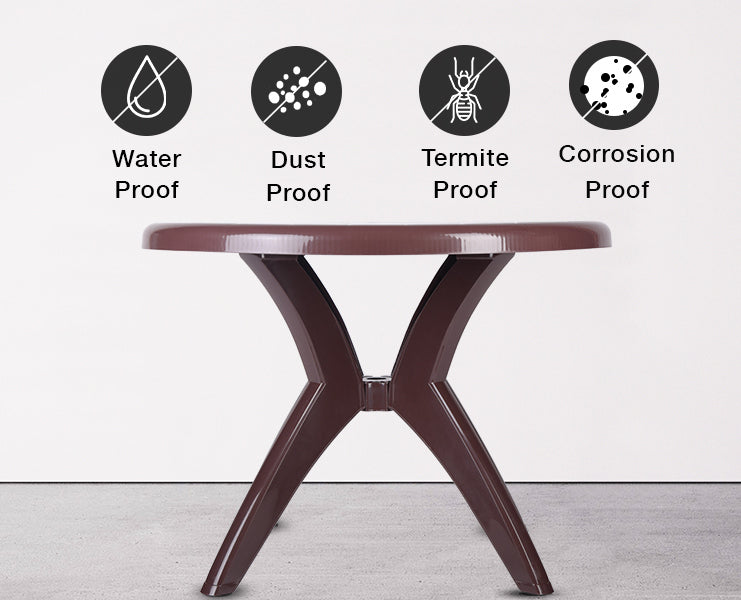 Kisan Round Dining Table DT2011 (Brown) | HOMEGENIC.