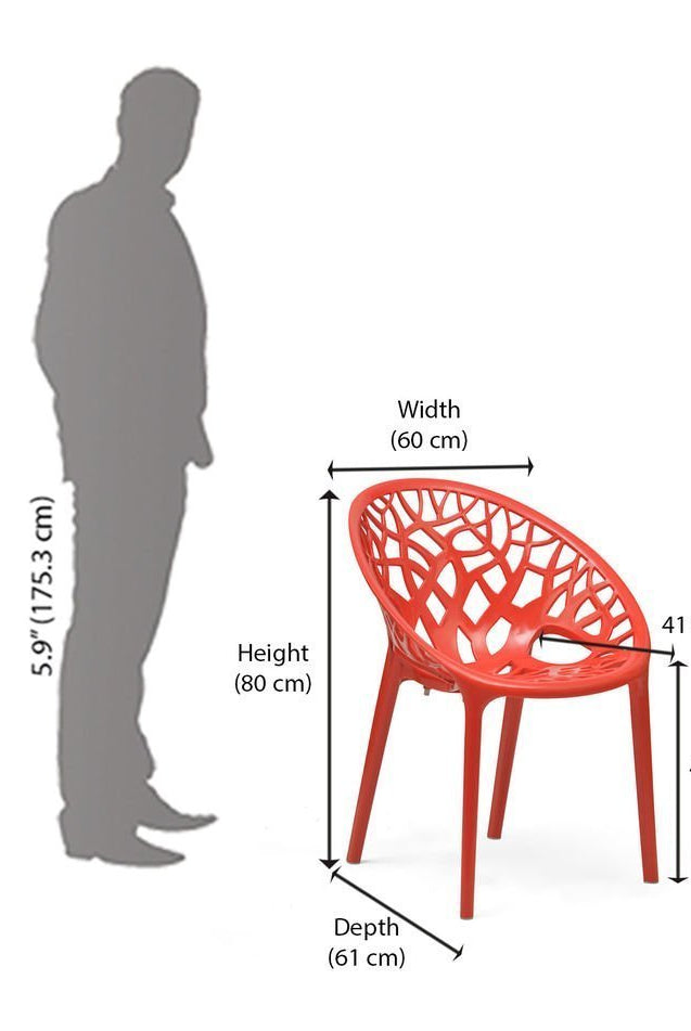 Nilkamal Crystal PP Chairs (Red Color) | HOMEGENIC.
