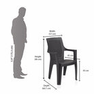 Nilkamal Rogue Coffee Table Set with 4 Mystique Chairs (Weather Brown) | HOMEGENIC.