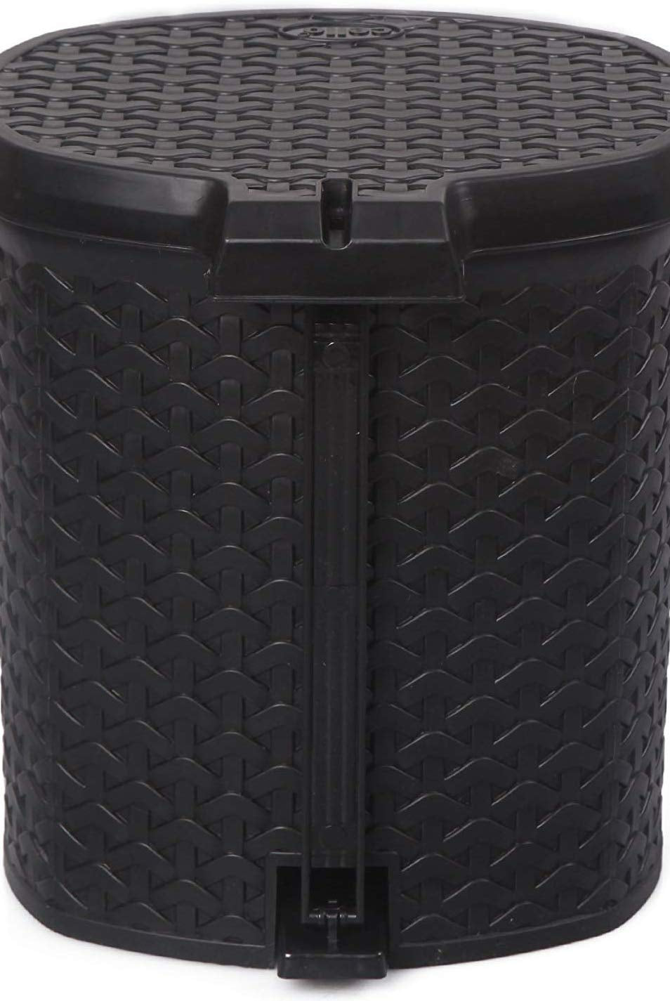 Nilkamal Dustbin for Home, Kitchen, Restaurant Rattan Design with Paddle- 12 Ltr | HOMEGENIC.