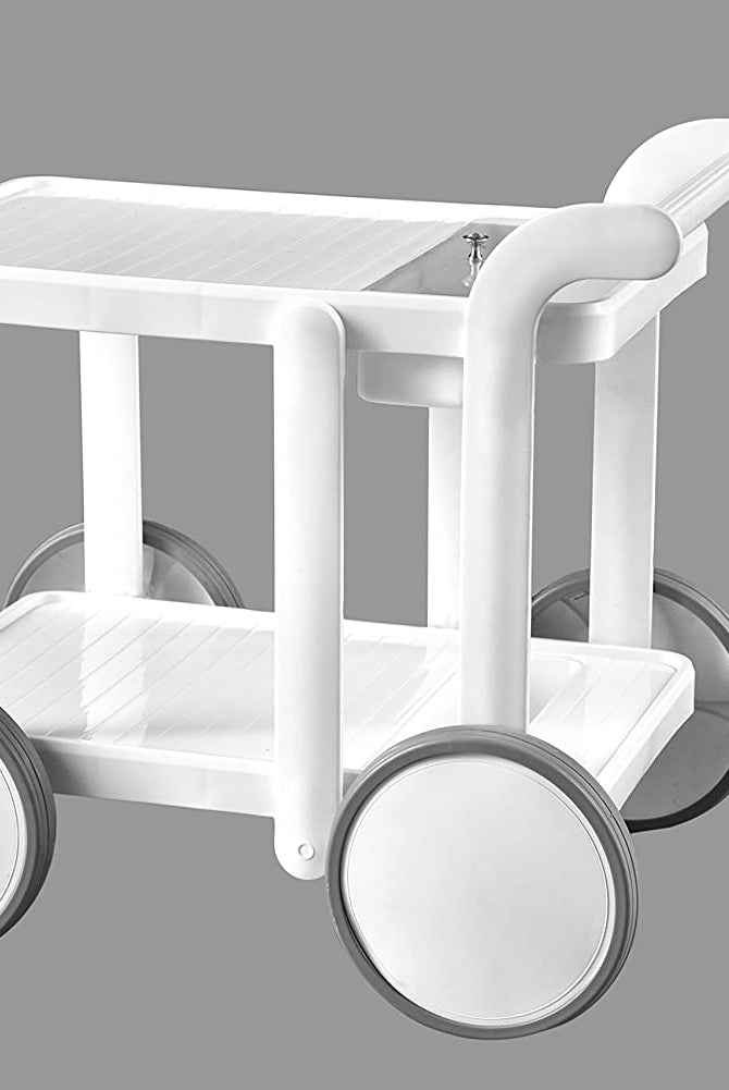 Italica Food Serving Trolley (Glossy Finish, White) | HOMEGENIC.