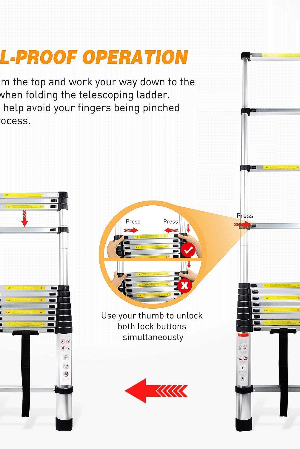 Homegenic Telescopic Folding Aluminium Ladder | HOMEGENIC.