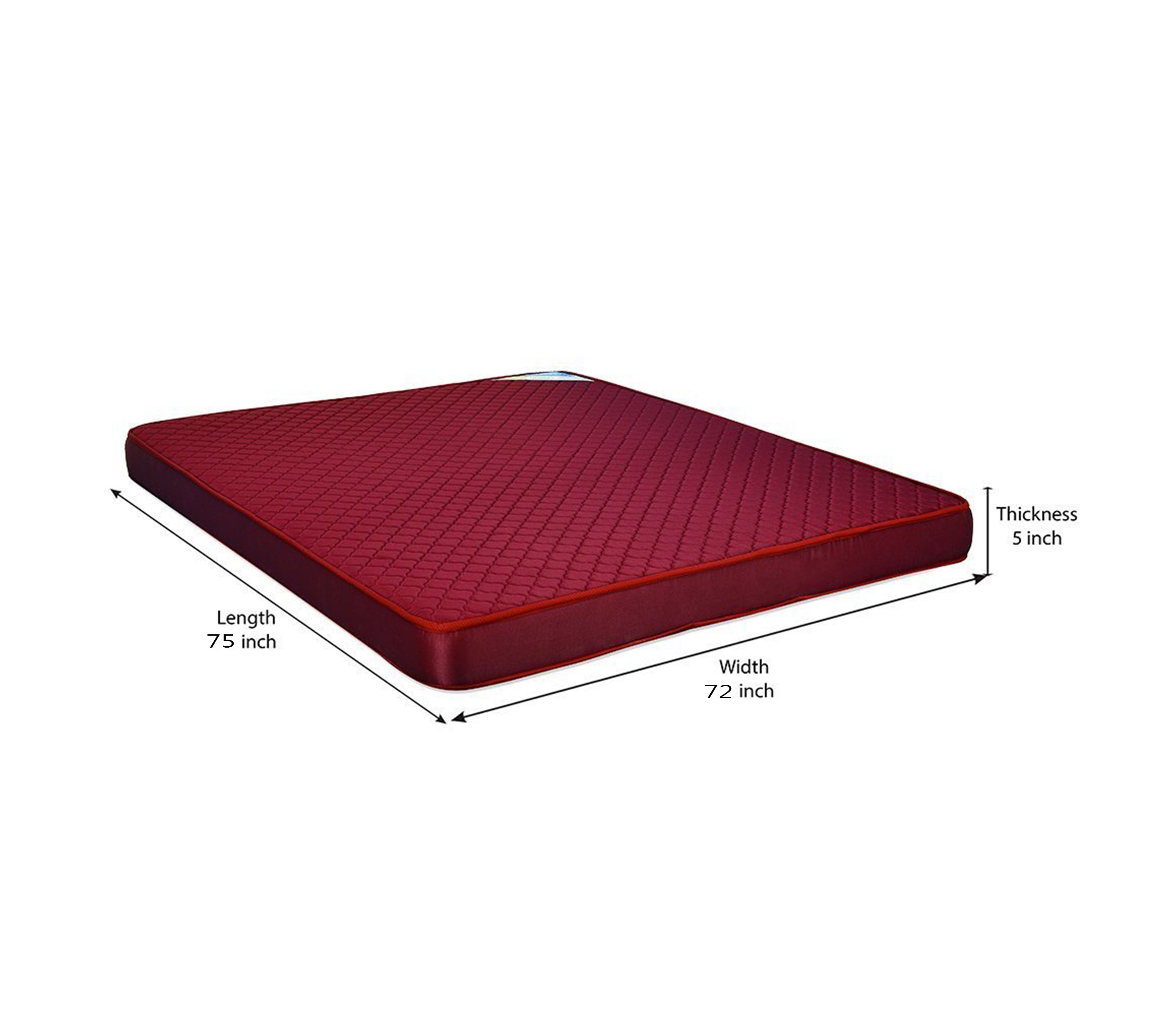Nilkamal Executive 5-inch King Size Foam Mattress (Maroon, 75x72x5) | HOMEGENIC.