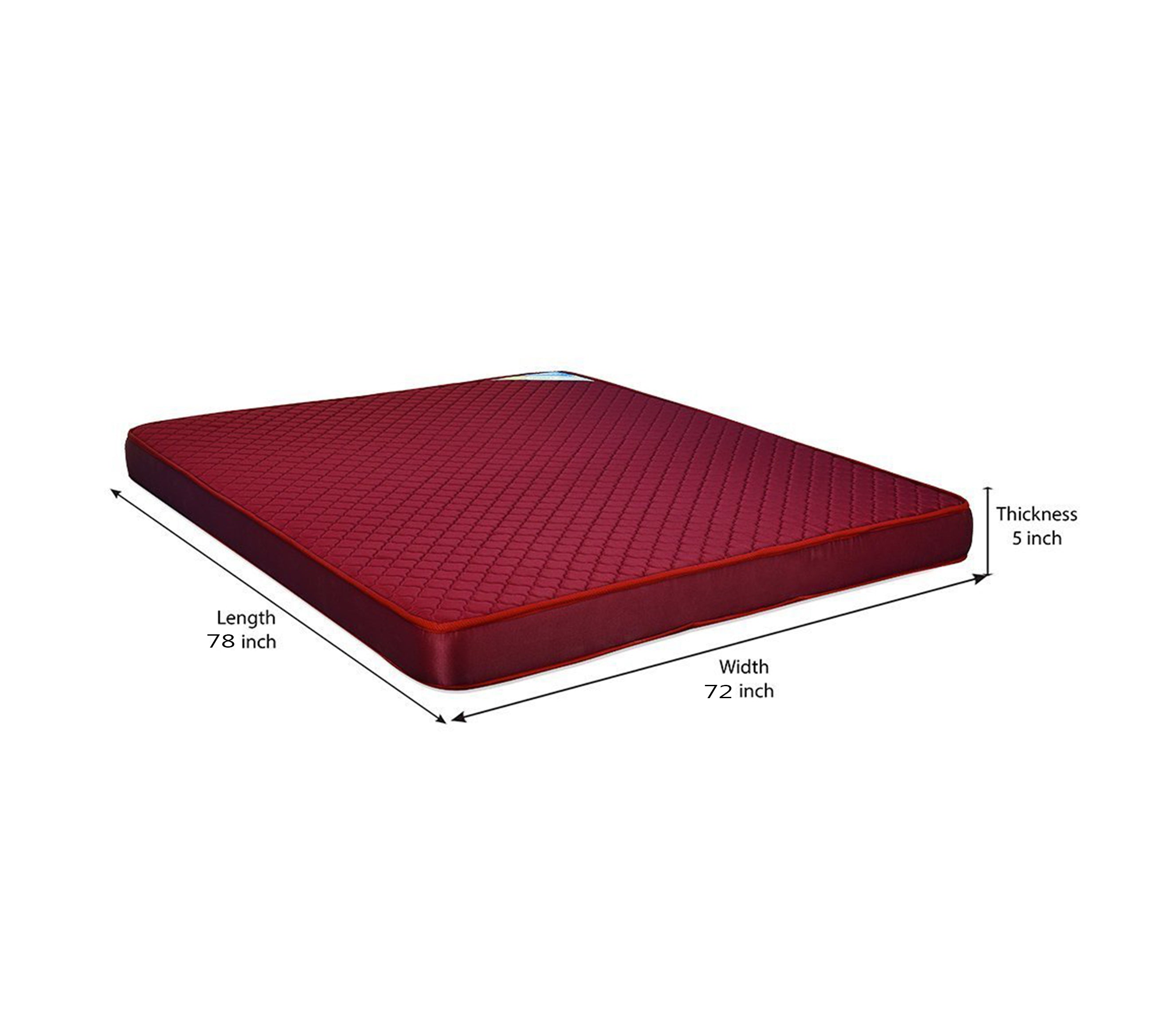 Nilkamal Executive 5-inch King Size Foam Mattress (Maroon, 78x72x5) | HOMEGENIC.