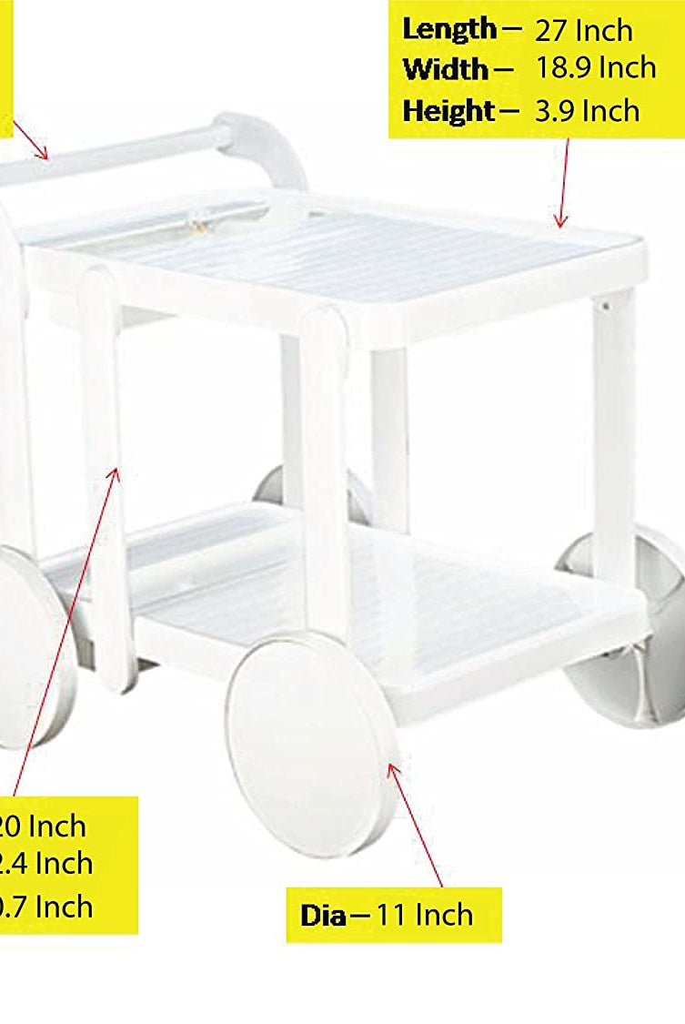 Italica Food Serving Trolley (Glossy Finish, White) | HOMEGENIC.
