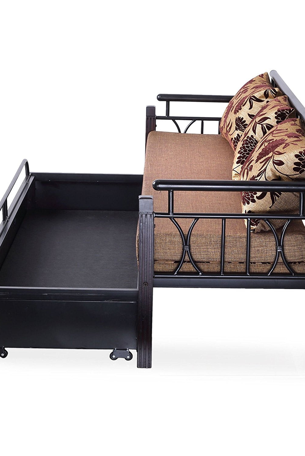 Nilkamal Flint Two Seater Sofa cum Bed (Black) | HOMEGENIC.