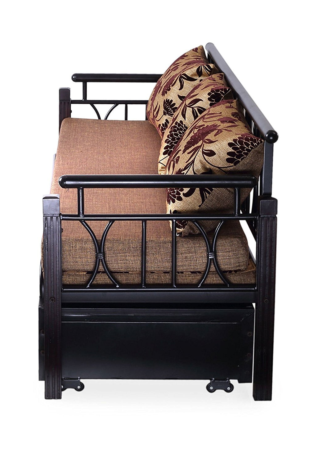 Nilkamal Flint Two Seater Sofa cum Bed (Black) | HOMEGENIC.