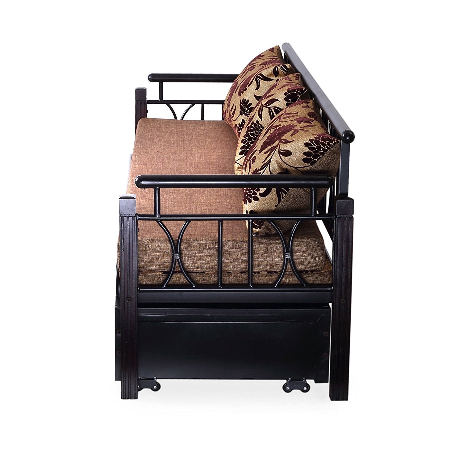 Nilkamal Flint Two Seater Sofa cum Bed (Black) | HOMEGENIC.