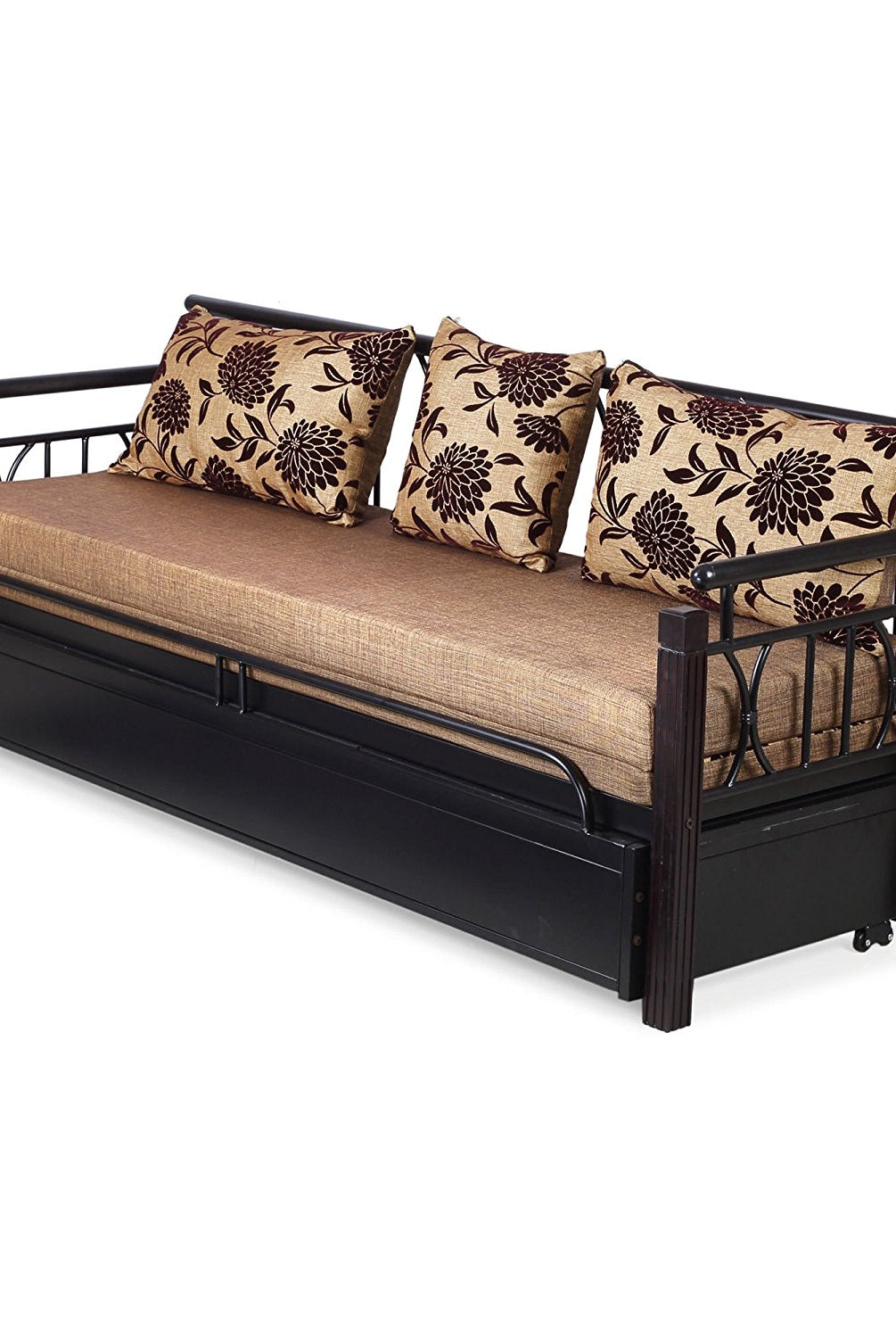 Nilkamal Flint Two Seater Sofa cum Bed (Black) | HOMEGENIC.