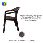 Italica Oxy Chair with Coffee Table (Brown) - Set of 4 Chairs | HOMEGENIC.