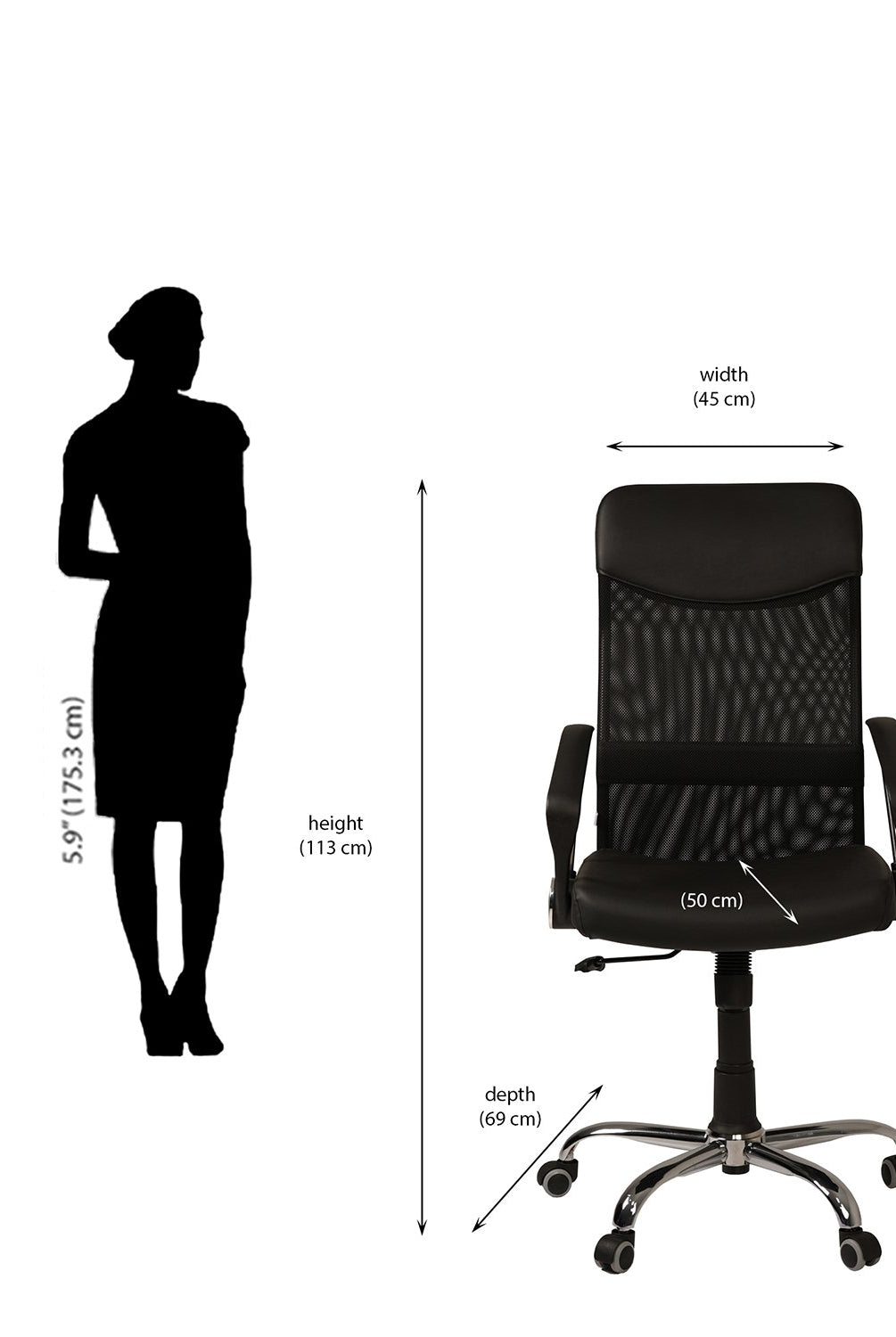Nilkamal Acqua High Back Mesh Office Chair | HOMEGENIC.