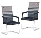Homegenic S Type Cantilever Mesh Office Visitor Chairs (Stainless Steel) Rectangular Pipe | HOMEGENIC.