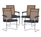 Homegenic S Type Cantilever Mesh Office Visitor Chairs (Stainless Steel) Rectangular Pipe | HOMEGENIC.