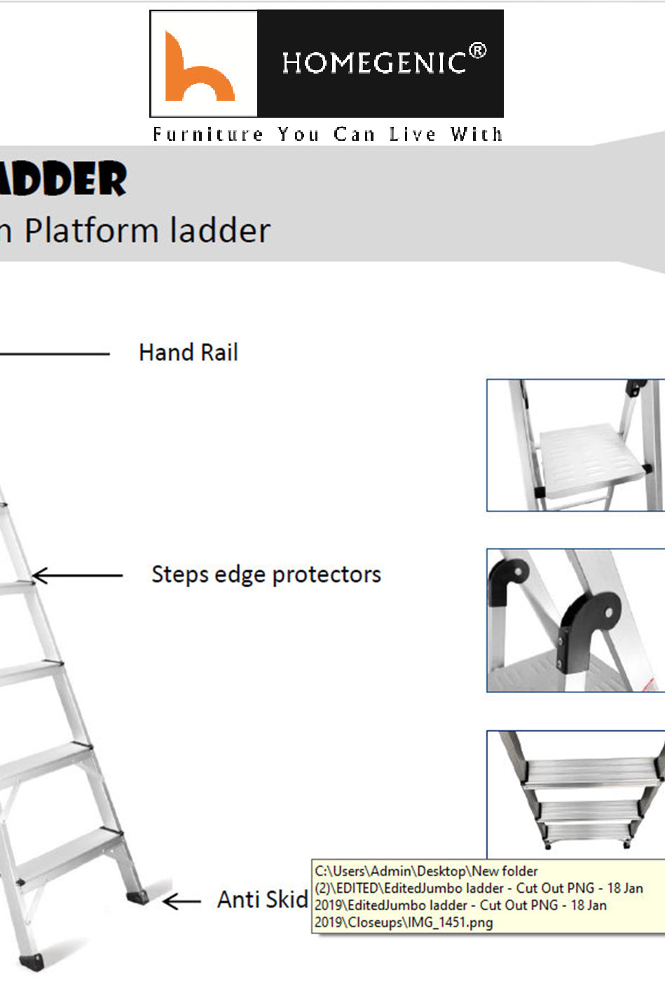 Carbon Aluminium Ladder with Anodized Technology | HOMEGENIC.