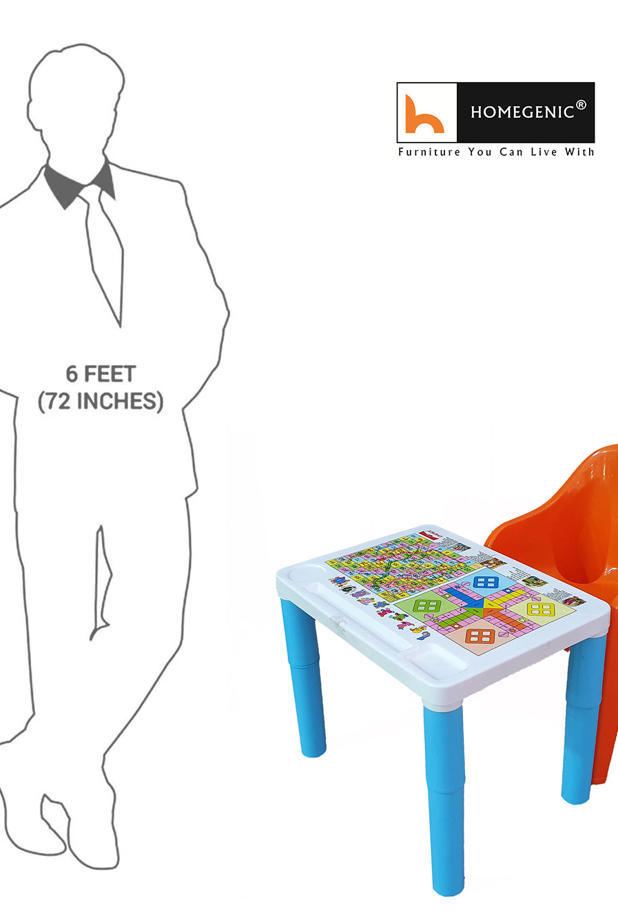 Homegenic Kids Study Table and Table Set (for kids upto 8 years) Plastic Material | HOMEGENIC.