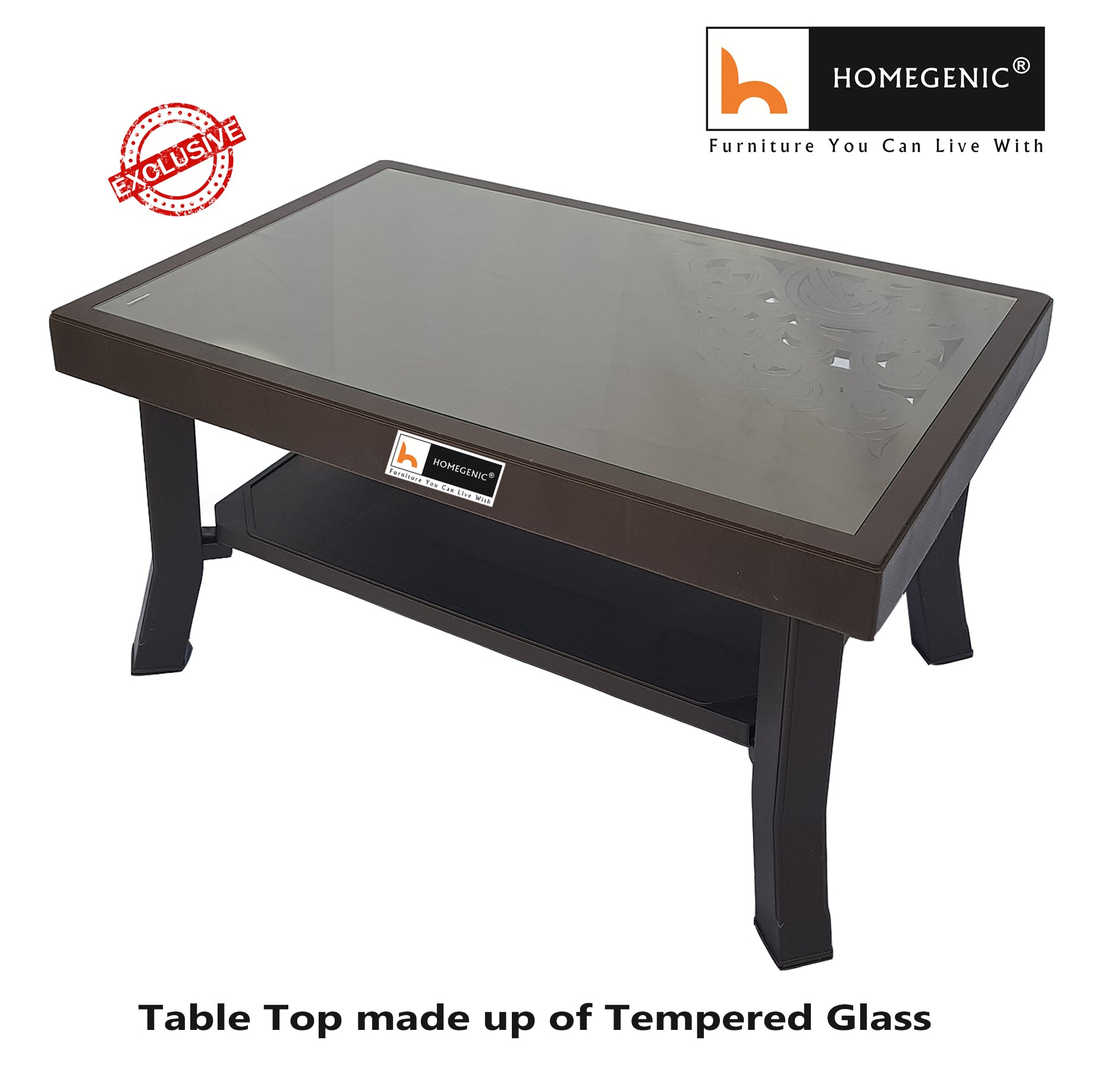 Nilkamal Rogue Coffee Table with Tempered Glass | HOMEGENIC.