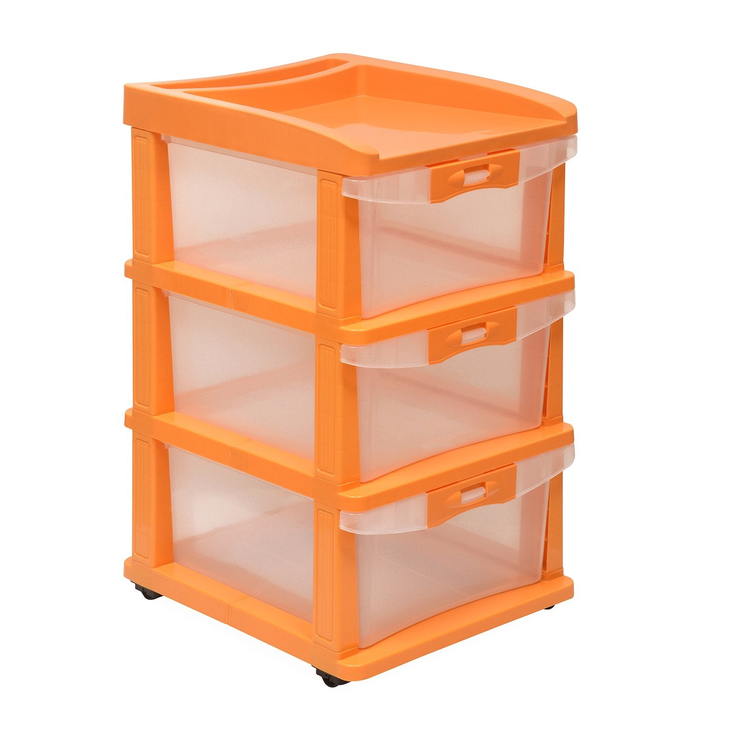 Nilkamal Chester 23 Plastic Free Standing Chest of Drawers (Orange) | HOMEGENIC.