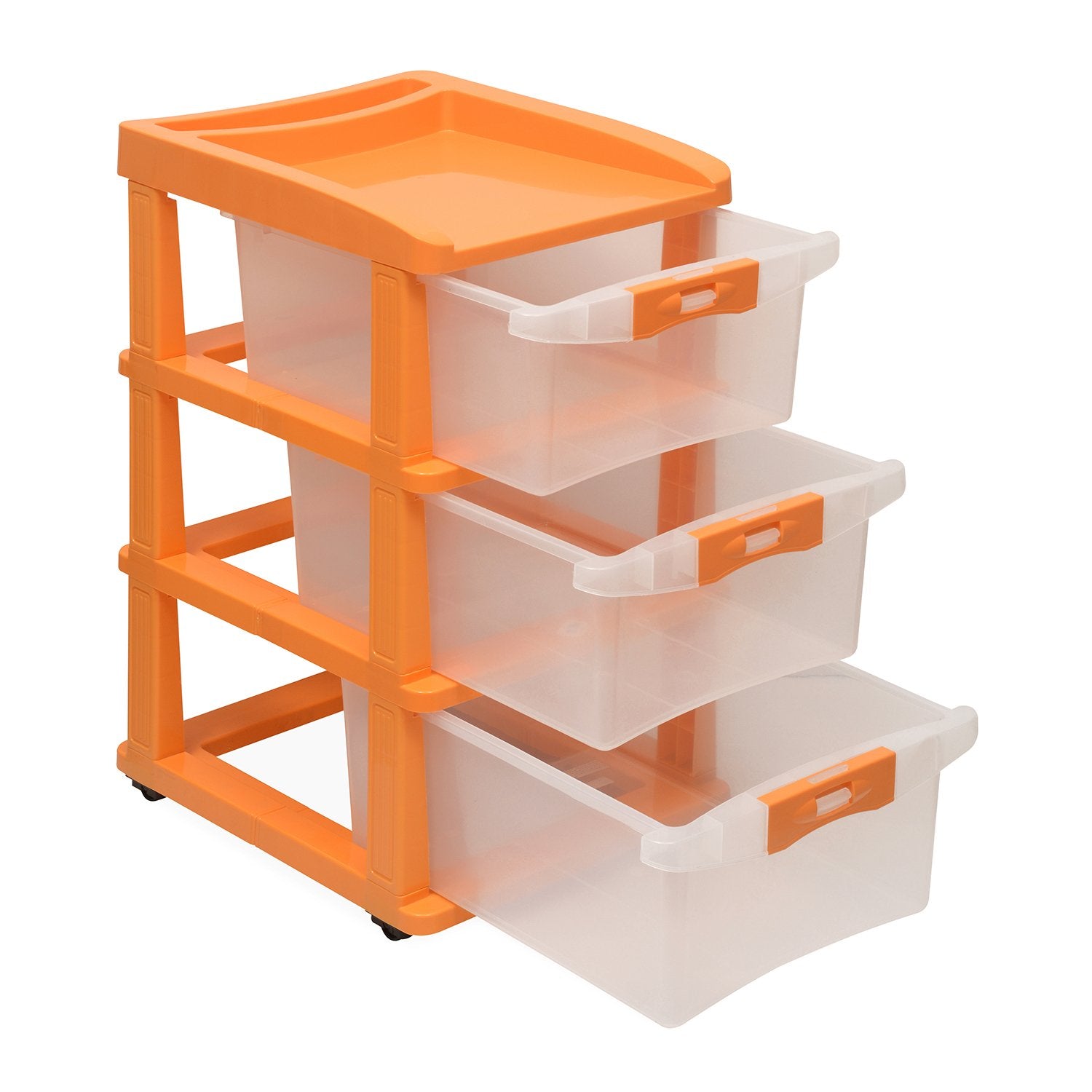 Nilkamal Chester 23 Plastic Free Standing Chest of Drawers (Orange) | HOMEGENIC.
