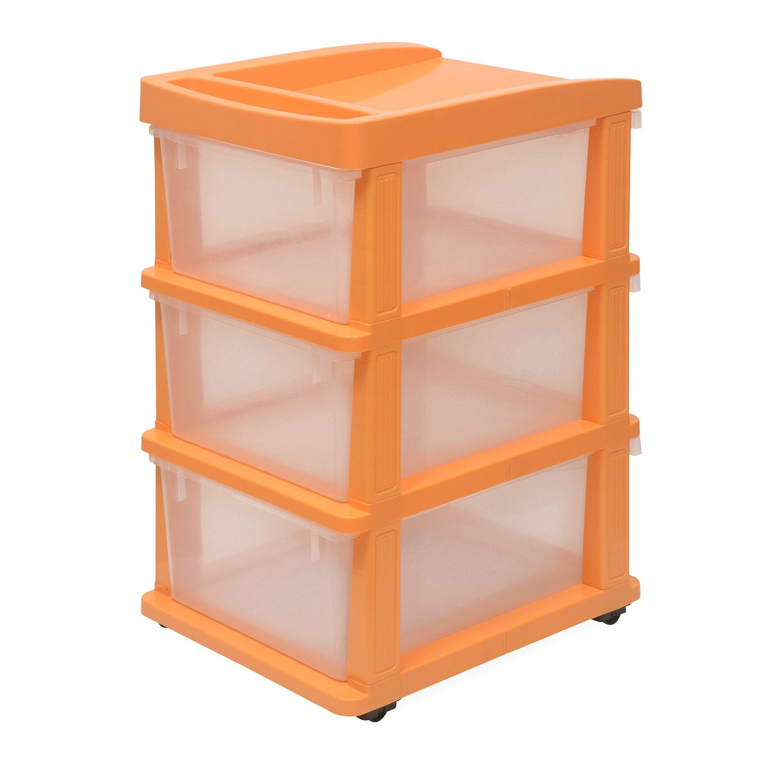Nilkamal Chester 23 Plastic Free Standing Chest of Drawers (Orange) | HOMEGENIC.