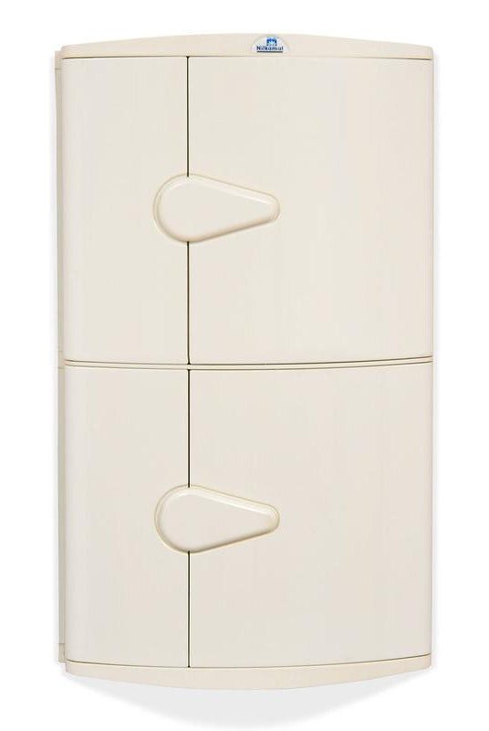 Nilkamal Blooms Plastic Wall Mount 2 Door Corner Cabinet | HOMEGENIC.