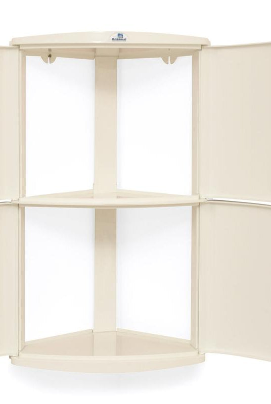 Nilkamal Blooms Plastic Wall Mount 2 Door Corner Cabinet | HOMEGENIC.