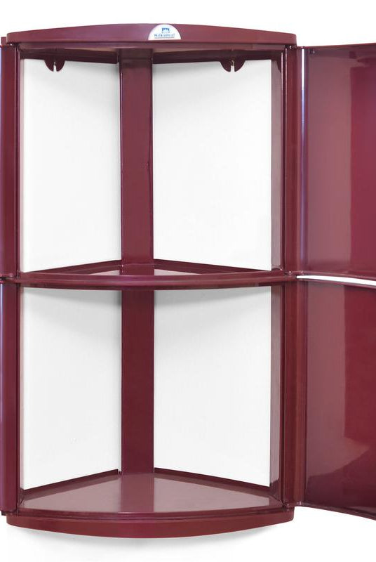 Nilkamal Blooms Plastic Wall Mount 2 Door Corner Cabinet | HOMEGENIC.