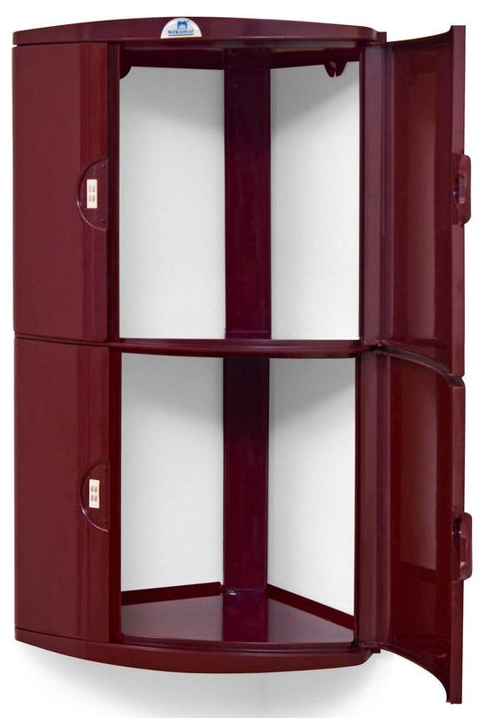 Nilkamal Blooms Plastic Wall Mount 2 Door Corner Cabinet | HOMEGENIC.