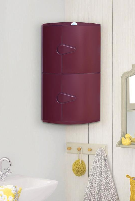 Nilkamal Blooms Plastic Wall Mount 2 Door Corner Cabinet | HOMEGENIC.