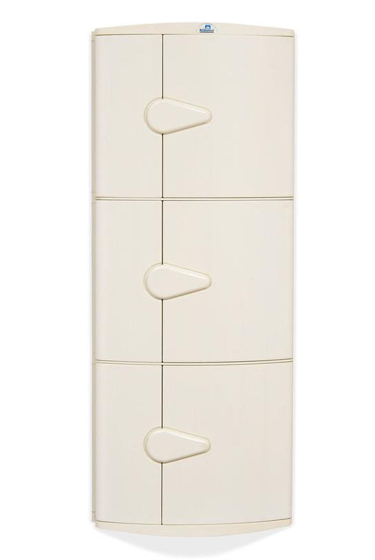 Nilkamal Blooms Plastic Wall Mount 3 Door Corner Cabinet | HOMEGENIC.