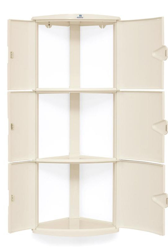Nilkamal Blooms Plastic Wall Mount 3 Door Corner Cabinet | HOMEGENIC.