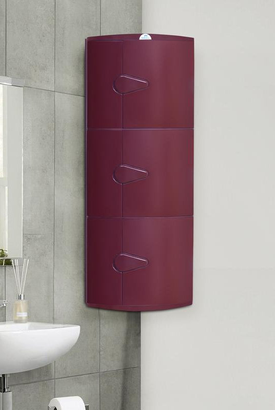 Nilkamal Blooms Plastic Wall Mount 3 Door Corner Cabinet | HOMEGENIC.