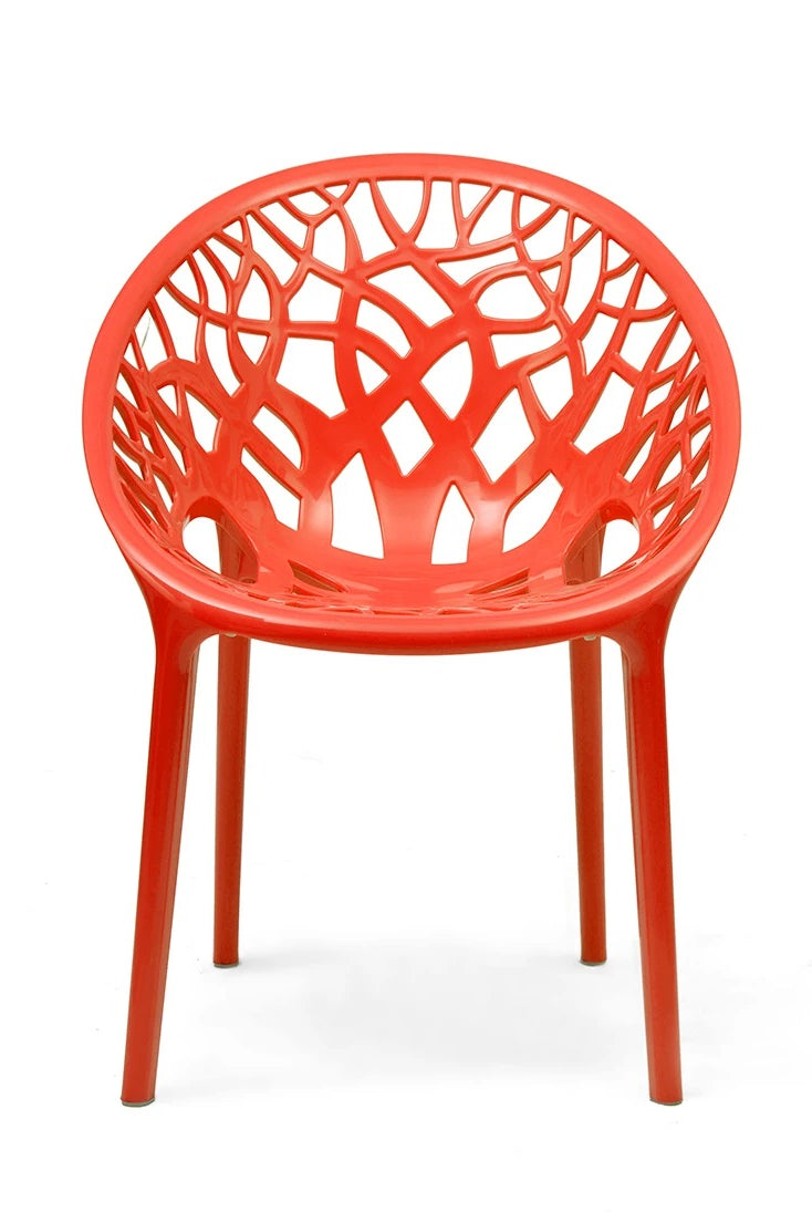 Nilkamal Crystal PP Chairs (Red Color) | HOMEGENIC.