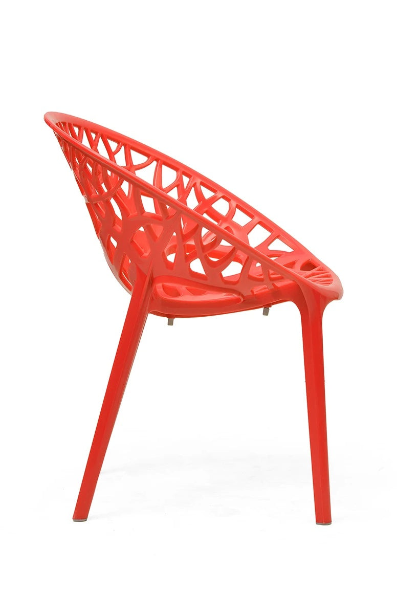 Nilkamal Crystal PP Chairs (Red Color) | HOMEGENIC.